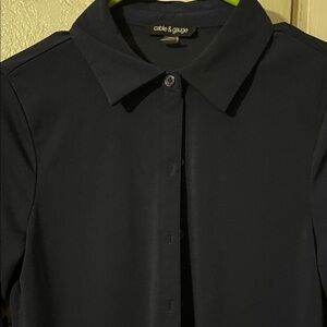 Cable & Gauge Women’s Dark Blue Button Down Shirt size S/P